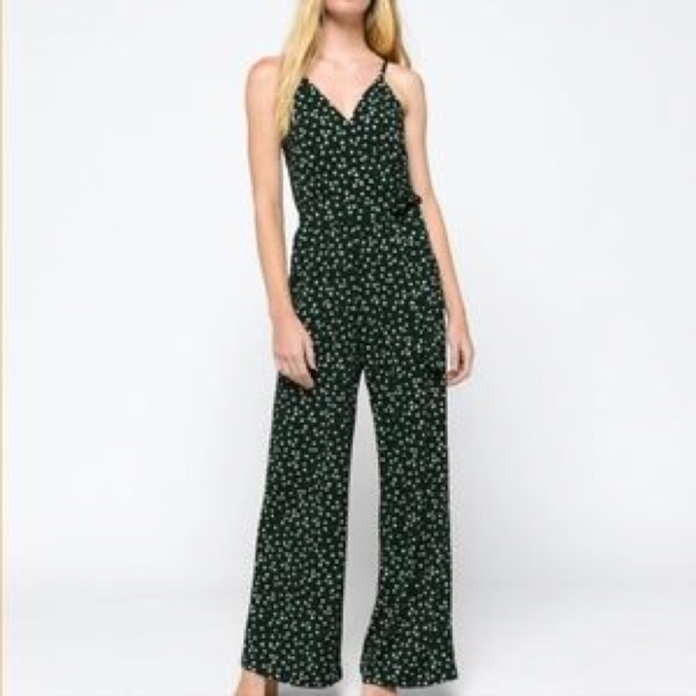 Kaileigh Jumpsuit. Green with circle pattern. Non smoking , excellent condition.